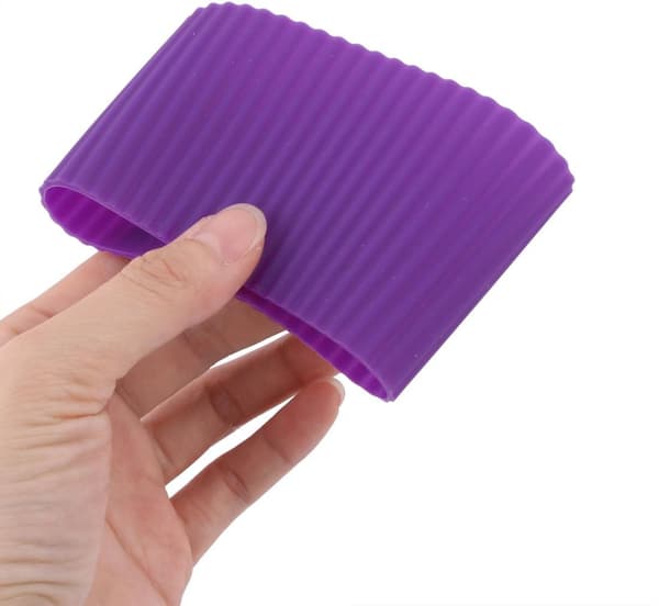 1 st silikon halkfri glasflaska mugg kon kopphylsa skyddslock lila, 6,5*7,5*6cm purple