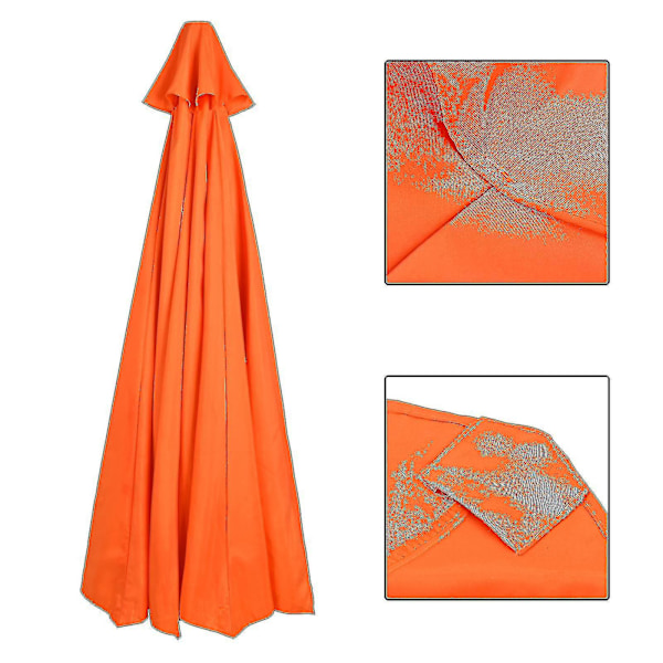 Bestselger Erstatning Stoff Hage Parasol Baldakin Deksel For 3m 6/8 Arm Patio Sol Paraply 50% Tilbud-yzy Orange 300cm*8k