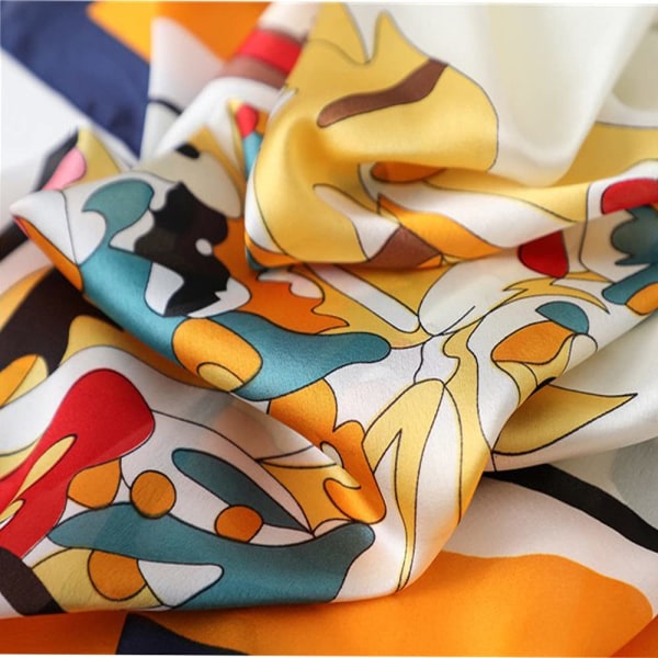Firkantet silke-taktilt silkeskjerf med unikt mønster for turbanskjerf for kvinner