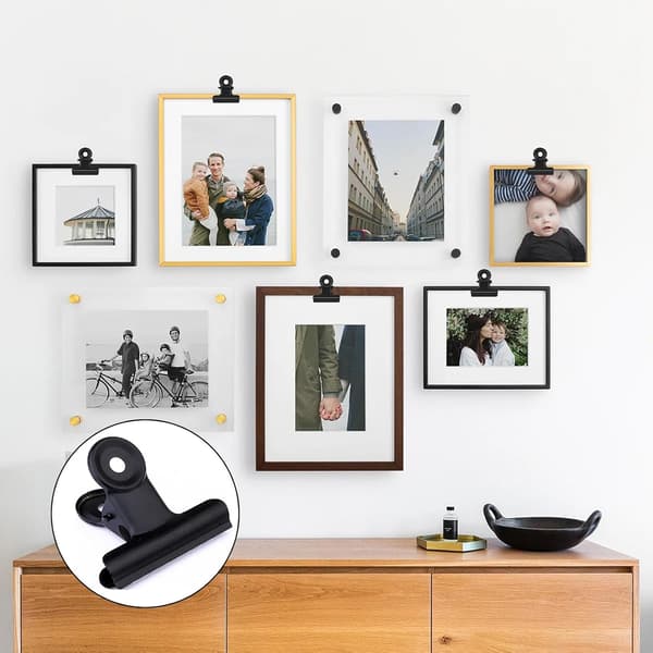 50 stk. metal bulldogclips, 22 mm sølv binderclips, hængselclips (sort) black