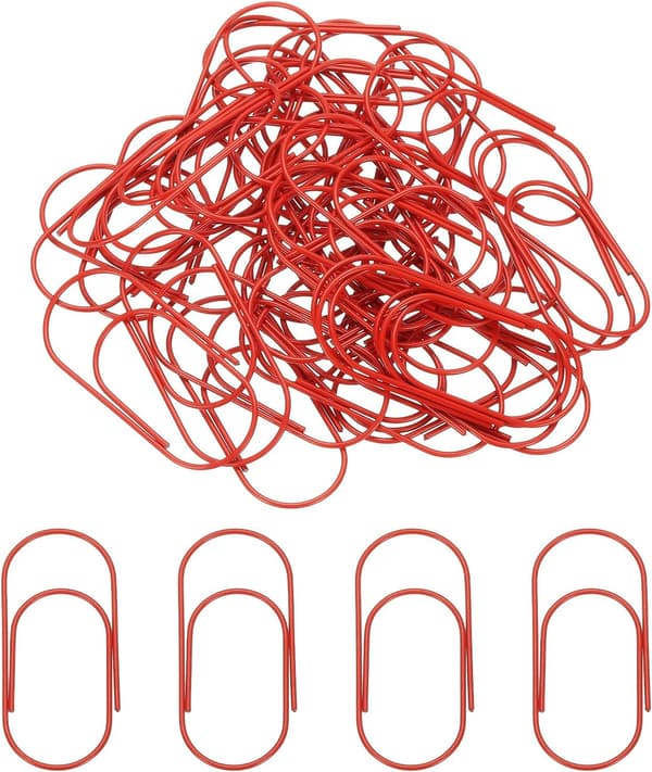 50 stk 2-tommers binders, 50 mm store binders søte enorme metallklips sterke holdbare bulk store, røde red
