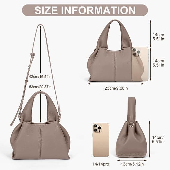 1 stk. veske Crossbody-veske for kvinner Dumpling Cloud Bag Skulderveske med justerbar stropp, lys grå. gray