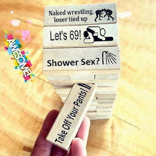 Super Naughty Block Tower Games Paraktiviteter for par & Date Night Ideas 48X Block