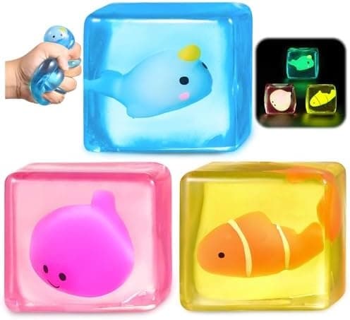 Stress Cube Fidget Legetøj Voksne - Sensorisk Legetøj til Børn med Autisme Stressbolde til Voksne Squishy Legetøj mod Angst Klemme Fidgets til Teenagere 3pcsstresscube