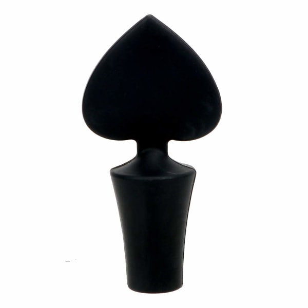 1 stk Silikon Poker Shape Vinstoppere Lekkasjefri Vinølflaske Korkstopperplugg Vinflaskeforseglingslokk Barverktøy (svart)