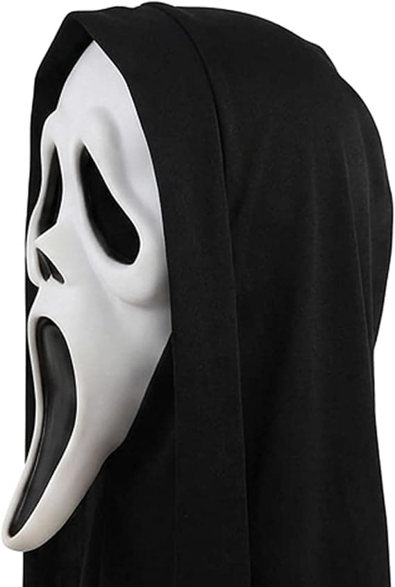 Scream Mask, Ghostface Kostymset med Rekvisita Kniv och Handskar