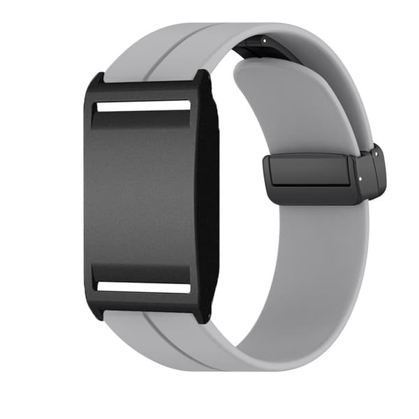 Silikone udskiftningsarmbånd med foldbar magnetisk lås kompatibel med Polar Loop flere farver 24cm x 2cm Grå Gray