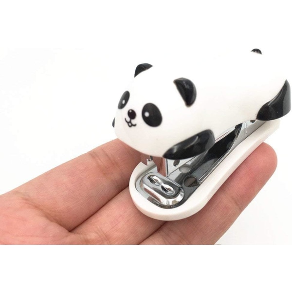 Bærbar Mini Cute Panda Desktop stiftesett med 1000 STK nr. 10 stifter for kontorskole hjemme eller reisebruk