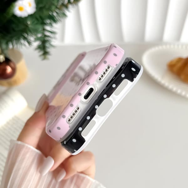 Til iPhone 17 Pro Max-deksel Søt Prikkete Telefon, Vakkert og Stilig, for Kvinner Jenter, rosa pink