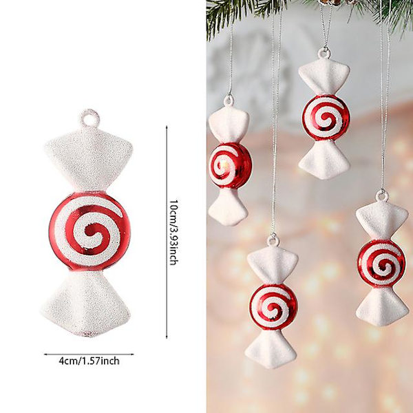 1 stk Jul Henge Candy Balls Rød Hvit Candy Cane Henger Hjem Fest Juletre Pynt Jul
