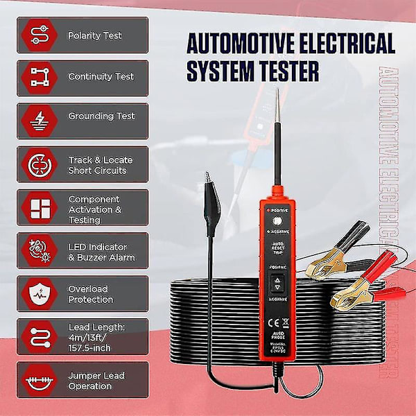 Dc 6-24v Bil- og køretøjs kredsløb tester strøm tester bil diagnostiske værktøjer auto bil motorcykel kredsløb spænding tester test pen
