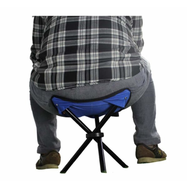 Pieni kokoontaitettava jakkara Kolmijalkainen jakkara, Camping Outdoor -taitettavat tuolit Kannettava kokoontaitettava tuoli Slacker-jakkara Camp Jakkara Tukee 200 lbs, sininen