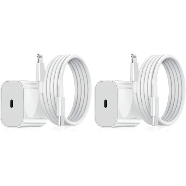 1-pak iPhone-oplader, 20W Lightning-adapter + 2m kabel, hvid 1-pak Lightning 1-Pack