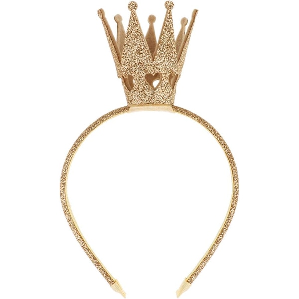 Flickrande Krona Hårband för Flickor Prinsessa Alice Band för Kvinnor Baby Barn Småbarn Fest Födelsedag Rhinestone Huvudbonad Guld Silver Starkrosa (1 st)