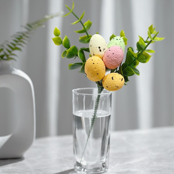 Påskdekoration Ägg Trädgren Konstgjorda påskägg plockar Konstgjord påsk för hemmet Vase Påskfirande Vår