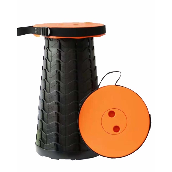 Bärbar teleskopisk hopfällbar pall Lättvikt Enkel kompakt sits (orange)