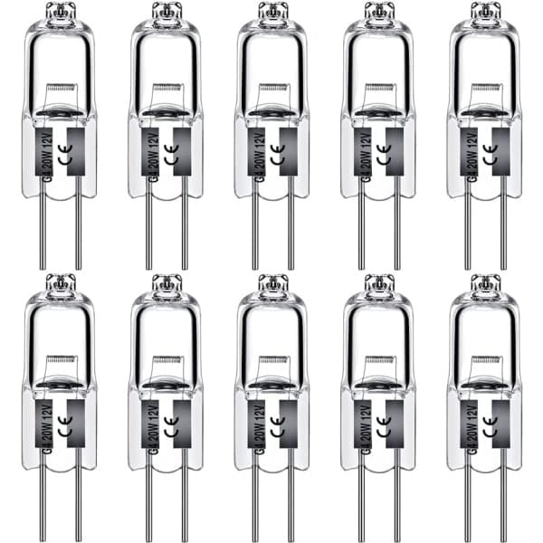 G4 Halogenlampor 10W 12V Varmvit 10-pack, 10W Halogenstiftlampor 10 st 10W 10pcs 10W