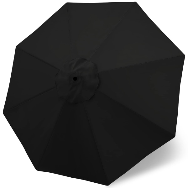 Udskiftning Rund Paraply med 8 Ribben (Kun Kaleche) Ny Sort（8 Ribben，3M）