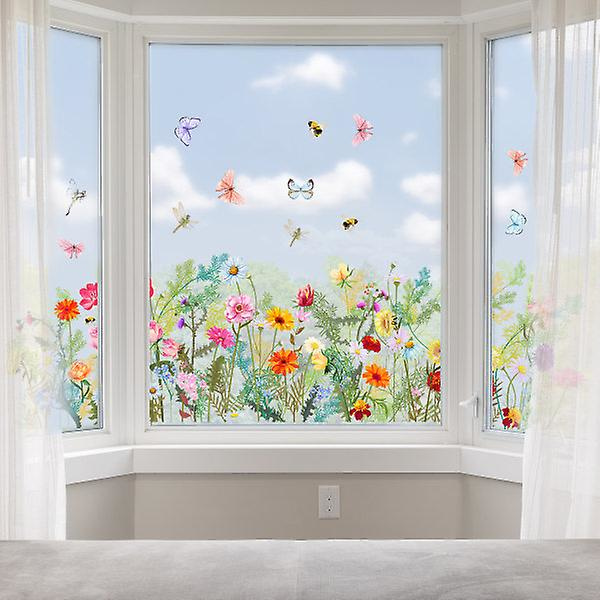 Anti-collision Iris Garden Flower Window Stickers Glass Stickers