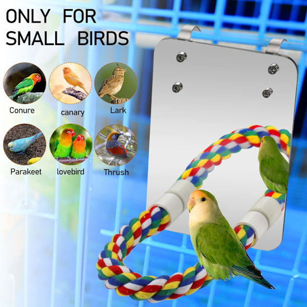 Lintukakkupeili Orret Köysi Häkkiin Papukaija/Budgies/Pienet Linnut/Kakadut/Paratiisi Kirjava Jalusta Lelu