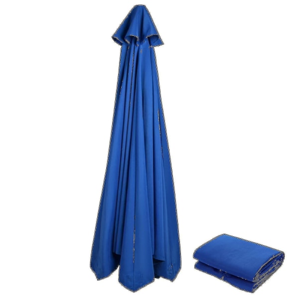 Bestselger Erstatning Stoff Hage Parasol Baldakin Deksel For 6/8 Arm Terrasse Sol Paraply 50% Tilbud Navy blue 300cmx6k