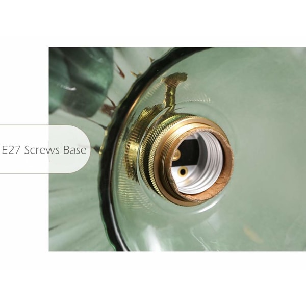 E27 industriell vintage taklampa retro glas taklampa lampskärm för E27 lampor industriell taklampa taklampa (grön)