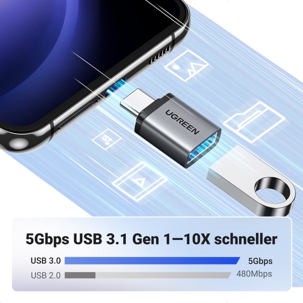 (2 kpl) USB C uros USB 3.0 naaras matkapuhelimen OTG-sovitin