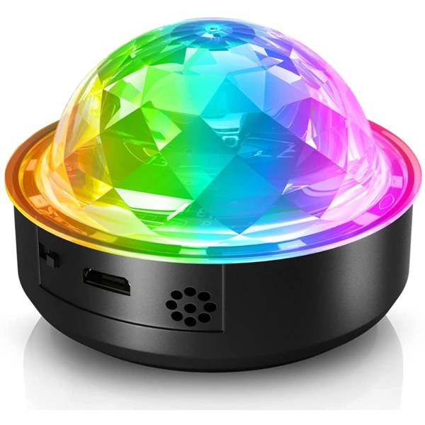 Mini RGB discolampa, musikstyrd festlampa, USB uppladdningsbar