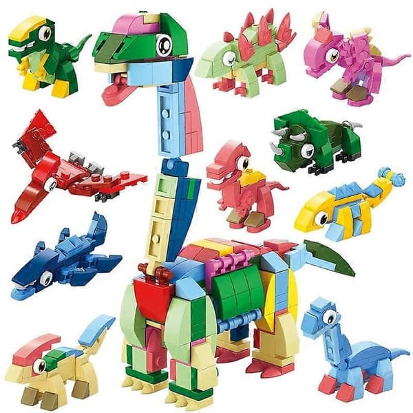 Dinosaur Serie Byggeklods Mini Dyrepynt Model Samle Byggeklods Legetøj Til Drenge Piger Pædagogisk Legetøj 7