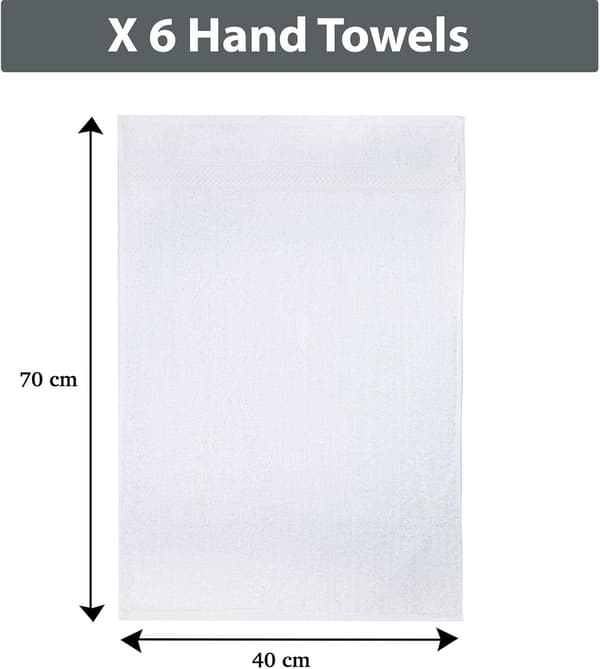 Håndklæde - Bløde og superabsorberende hvide håndklæder til badeværelset, Håndklædesæt med 6 badeværelseshåndklæder hvide - (40 x 70 cm) white