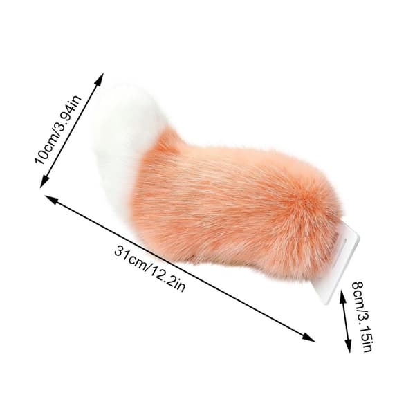 Viftende hale til bil Genopladelig selvklæbende plys udvendig ornament Orange