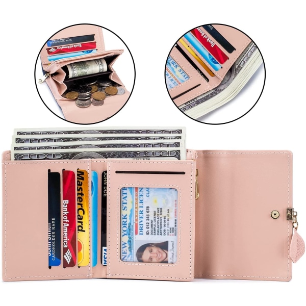 Naisten lompakko, naisten PU-nahkainen lompakko, jossa on useita lokeroja