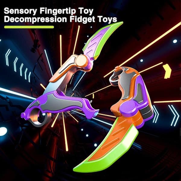 Dekompression Fidget Leksaker för Tonåringar Vuxna 3D Gravity Plast Kniv Modell Fingertoppsleksak Lila purple