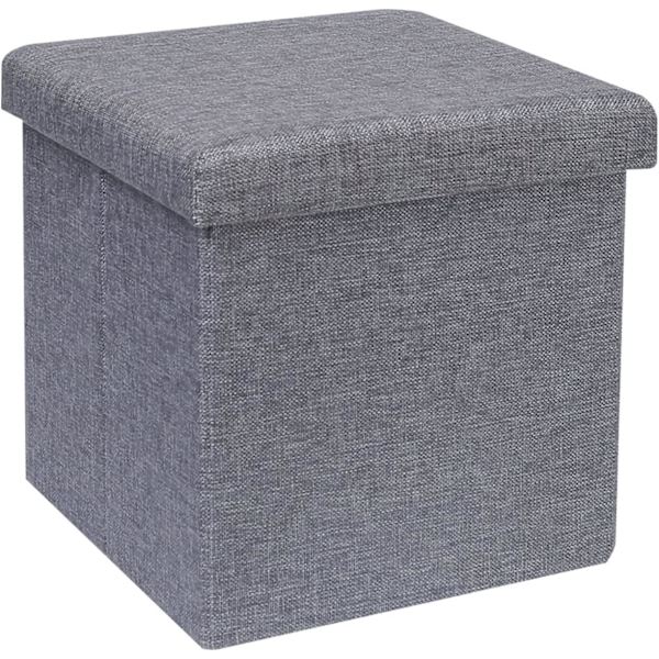 Opbevaringshocker terning stue soveværelse hjemmekontor sovesal lille fodskammel opbevaring fodskammel grå 30*30*30cm