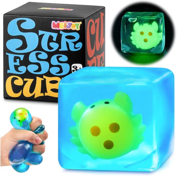 Stress Cube Squishy Fidget Legetøj Børn Voksne - Lysende Krabbe Squish Legetøj Sensorisk Legetøj til Børn med Autisme Stressbolde til Børn Klemme Crab02