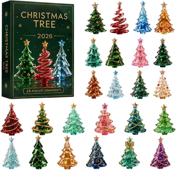 Adventskalender 2026 24 dager julekalender 2D-dekorasjon
