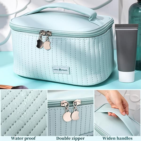 1 stk. makeuptaske, rejse-kosmetiktaske med stor kapacitet, blå blue
