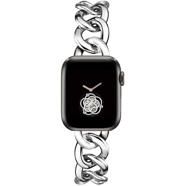 38/40/41/mm 42/44/45mm Naisten kultaiset klassiset ketjuälykellohihnat yhteensopivat Apple Watch Series Band 9/8/7/SE/6/5 Tyylikäs vaihtohihna SILVER 38/40/41MM