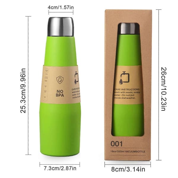 2026 NY Gradient 304 Rustfritt Stål Hoppkopp Lekkasjesikker Isolert Vannflaske 532ml (18 OZ). Grønn green