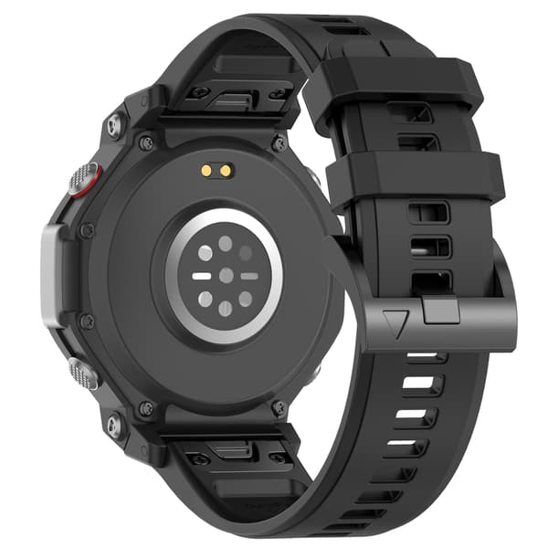 Paksunnettu solki silikoninen kellonranneke Amazfit T-Rex 2/3 - Musta