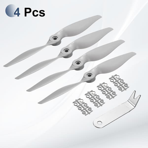 MECCANIXITY 8x4 tommer RC-propeller, 2-bladet propellerudskiftning grå højhastighedspropeller med adapterringe og propellernøgle til RC-fly 2 8" x 4" 2