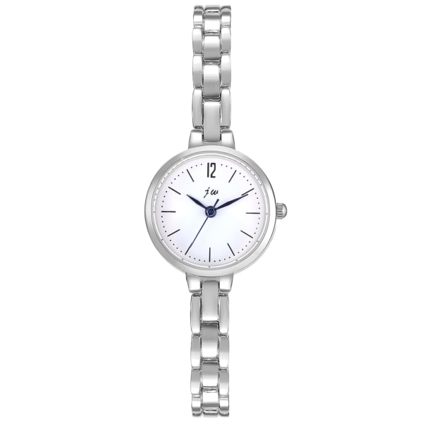 Dameklokke Elegant analogt kvartsarmbåndsur Dame Small Simple Business Casual Watch med metallarmbånd sølv