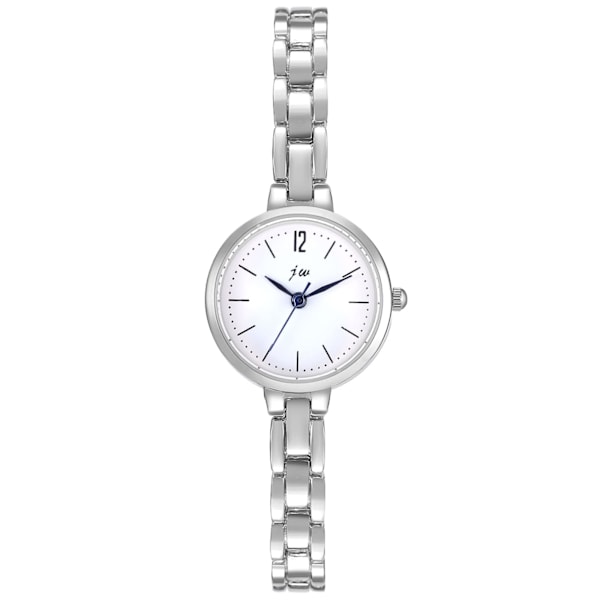 Elegant analog kvarts klokke for kvinner - Liten og enkel klokke for forretninger og fritid med metallarmbånd i sølv