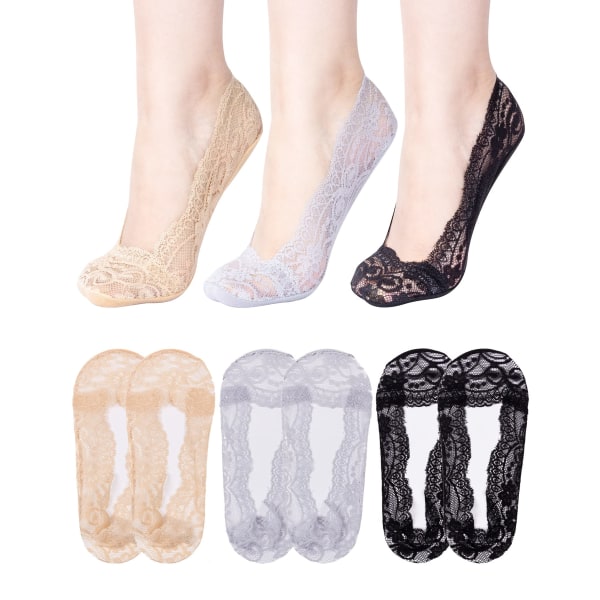 Damestrømper usynlige bomuldssneakers åndbare ballerinastrømper