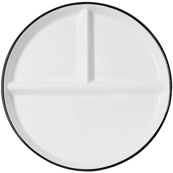 Portionskontrolltallrik i porslin, 3 fack viktminskning tallrik, vuxen viktminskning portionskontroll tallrik