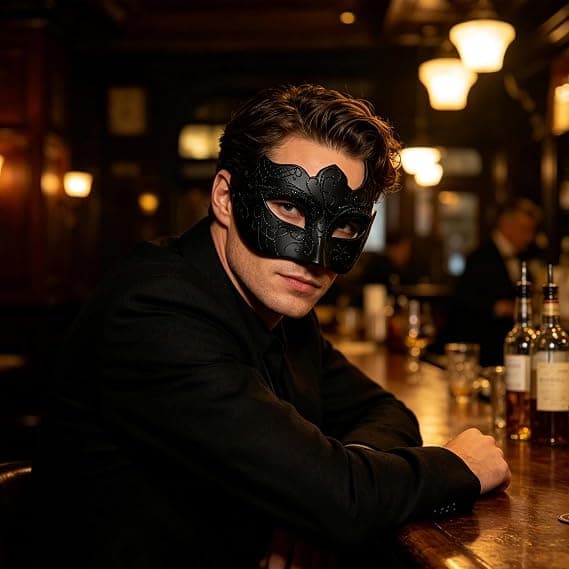 Maskeradmasker för män och kvinnor, svart 1 st black