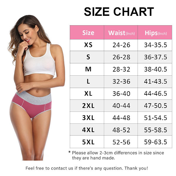 Underbyxor Dam Bomullsunderkläder Dam Midje Briefs Hög Midja Briefs 5-pack