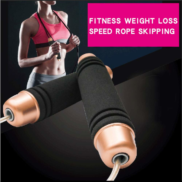 Vægtet hoppereb til håndtag, justerbart TPU-wirereb med leje Komfortabelt skumhåndtag hoppereb til træning og fitnesstræning