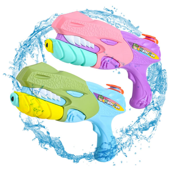 Boblepistoler for småbarn, 2 stk. T-Rex Dinosaur Water Blasters Langdistanseskyting Vann Squirter for sommerbasseng strandfest