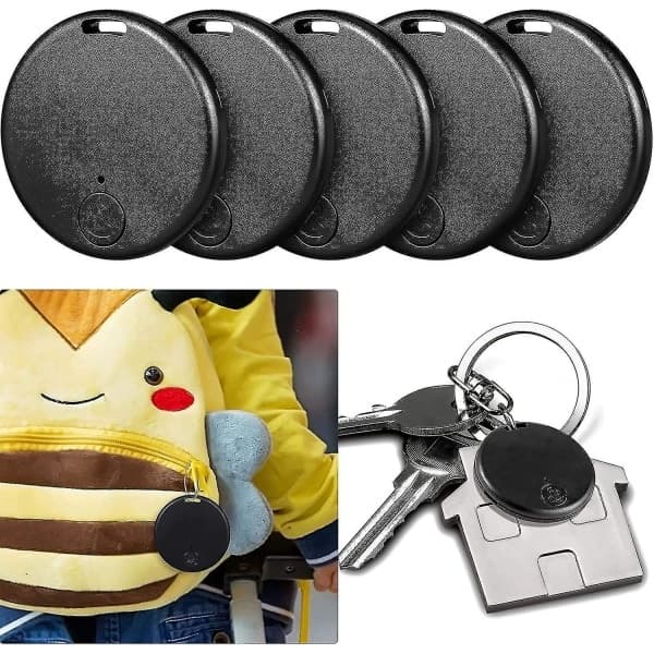 5-pack bärbar GPS-spårare mobil spårning smart anti-förlorad enhet appkontroll svart